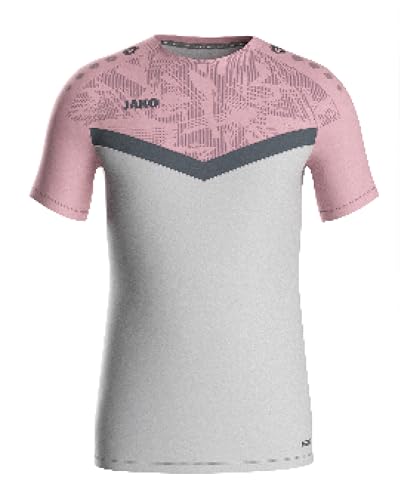 JAKO ICONIC T-Shirt Soft Grey, Dusky Pink, Anthra Light, Gr.40 - Funktionsshirt Damen Kurzarm, Nachhaltiges Sport Shirt aus 100% recyceltem Polyester, Feuchtigkeitstransportierend und atmungsaktiv von JAKO