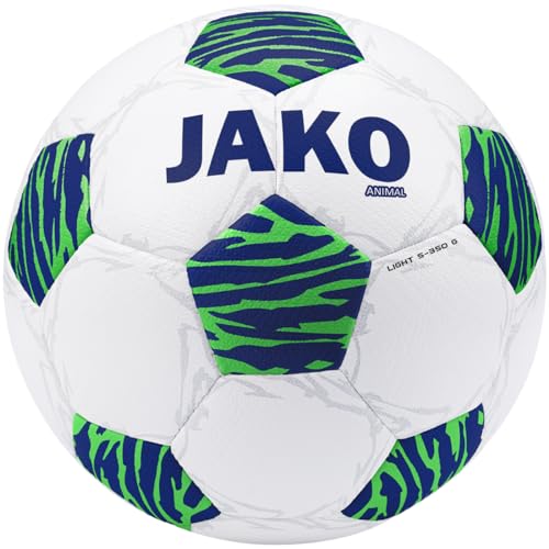 JAKO Jugendball Animal, Größe:5, Farbe:weiß/Navy/neongrün, 350g von JAKO