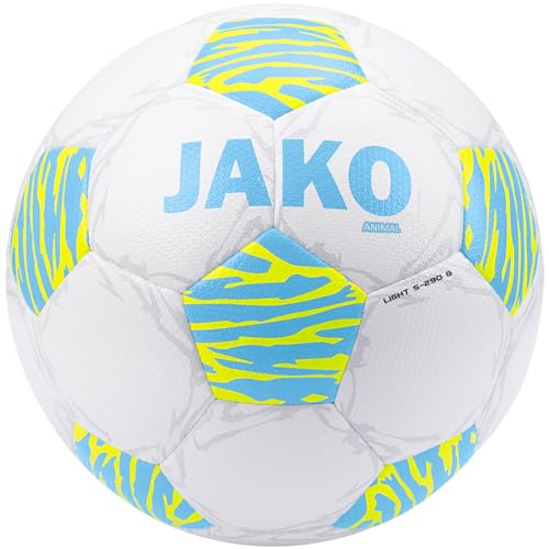 JAKO Jugendball Animal, Größe:5, Farbe:weiß/lightblue/Neongelb, 290g von JAKO