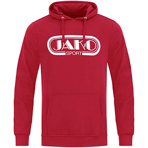 JAKO Herren Kapuzensweatshirt Retro, Rot, XL von JAKO