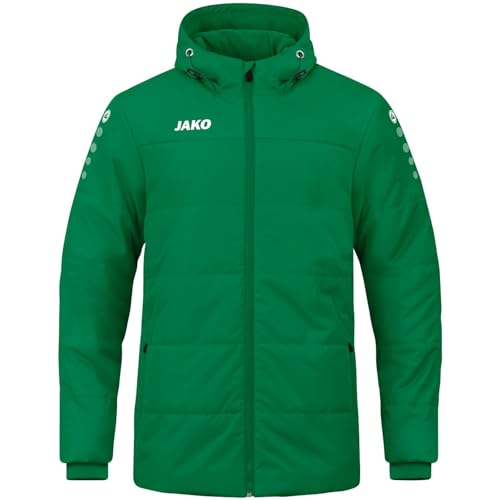 JAKO Kinder Coachjacke Team mit Kapuze, Sportgrün, 128 von JAKO