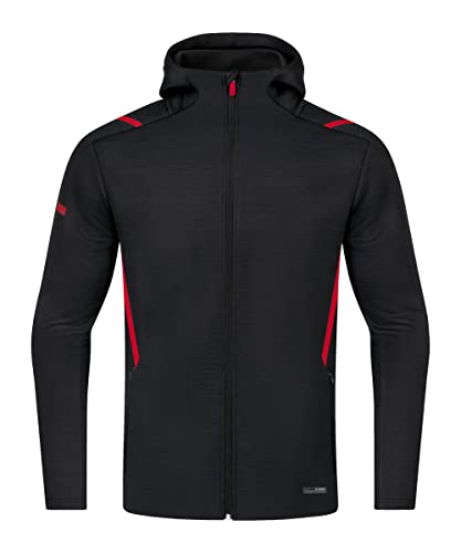 JAKO Kinder Freizeitjacke Challenge mit Kapuze, Schwarz-Meliert/Rot, 152 JAKO Kinder Freizeitjacke Challenge mit Kapuze, Schwarz-Meliert/Rot, 152 von JAKO