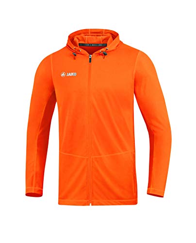 JAKO Kinder Kapuzenjacke Run 2.0, neonorange, 128, 6875 von JAKO