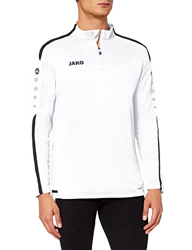 JAKO Unisex Kinder Striker 2.0 Trainingsziptop, Weiß/Marine, 128 EU JAKO Unisex Kinder Striker 2.0 Trainingsziptop, Weiß/Marine, 128 EU von JAKO