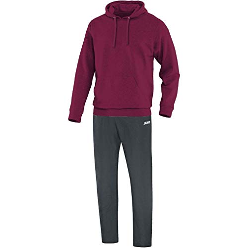 JAKO Kinder Jogginganzug Freizeit Team mit Kapuzensweat, bordeaux, 164, M9533 von JAKO