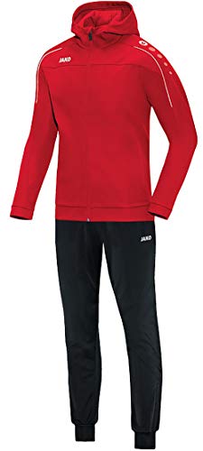 JAKO Kinder Trainingsanzug Polyester Classico mit Kapuze, rot, 128, M9450 von JAKO