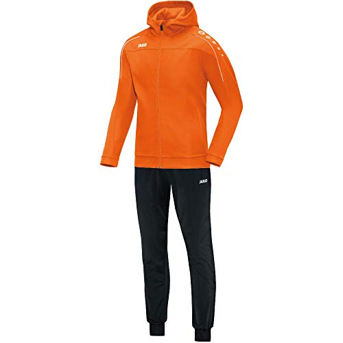 JAKO Trainingsanzug Kinder Polyester Classico mit Kapuze Neonorange Gr. 152- Jogginganzug 2-teilig für Sport und Alltag, Jogginghose & Trainingsjacke von JAKO