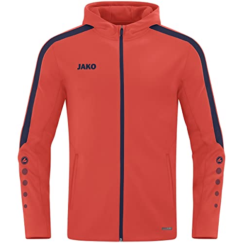 JAKO Herren Power Kapuzenjacke, Flame/marine, XL EU von JAKO