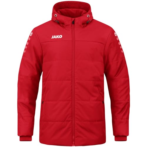 JAKO Unisex Kinder Team mit Kapuze Coachjacke, Rot, 152 EU von JAKO