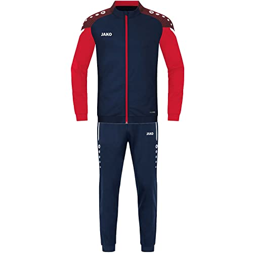 JAKO Kinder Trainingsanzug Polyester Performance, Marine/Rot, 116 von JAKO