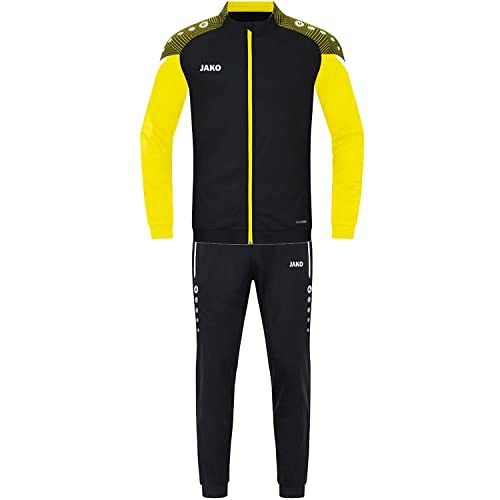 JAKO Kinder Trainingsanzug Polyester Performance, Schwarz/Soft Yellow, 116 von JAKO