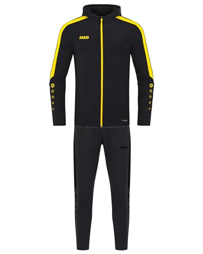 JAKO Kinder Trainingsanzug Polyester Power mit Kapuze, Schwarz/Citro, 128 JAKO Kinder Trainingsanzug Polyester Power mit Kapuze, Schwarz/Citro, 128 von JAKO