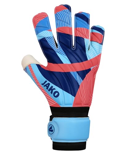 JAKO Unisex Torwart-Handschuhe River Supersoft RC, SkyBlue/Coral/Navy, 8 JAKO Unisex Torwart-Handschuhe River Supersoft RC, SkyBlue/Coral/Navy, 8 von JAKO