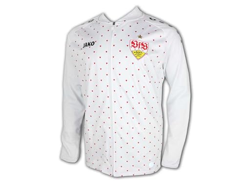 JAKO VfB Stuttgart Anthem Jacke 23 24 weiß VfB 1893 Einlaufjacke Sportjacke, Größe:L von JAKO