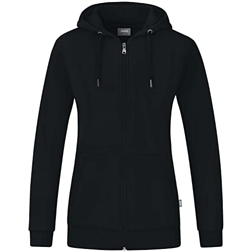 Jako Women Basic-/Kapuzen-Jacke Kapuzenjacke Organic, Schwarz, C6820-800, 34 von JAKO