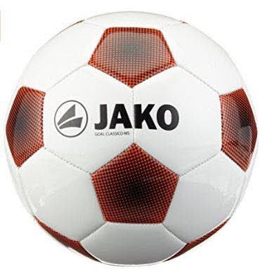Jako Ball Goal Classico Ms - 32 Panel Maschinengenäht, Weiß/Rot-Orange/Schwarz, 5, 2303, Royal Jako Ball Goal Classico Ms - 32 Panel Maschinengenäht, Weiß/Rot-Orange/Schwarz, 5, 2303, Royal von JAKO