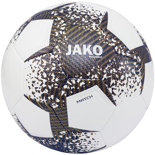 Jako Unisex Spielball Performance, Weiß/Navy/Gold, 5 von JAKO