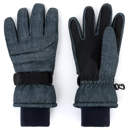 JANGANNSA Kids Waterproof Ski Gloves Warm Winter Accessories for Boys & Girls Aged 7-9 von JANGANNSA