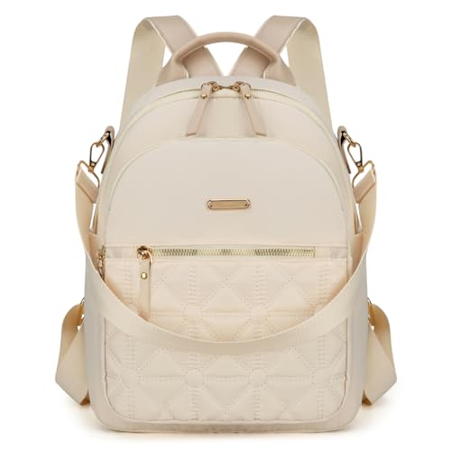 JANSBEN Rucksack Damen Klein, Cityrucksack Anti-Diebstahl Schultasche Nylon Schultertaschen Daypacks Damen Rucksackhandtaschen für Lässig Schule Reise Arbeit,Beige JANSBEN Rucksack Damen Klein, Cityrucksack Anti-Diebstahl Schultasche Nylon Schultertaschen Daypacks Damen Rucksackhandtaschen für Lässig Schule Reise Arbeit,Beige von JANSBEN
