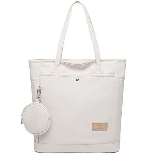 JANSBEN Handtasche Damen, Shopper Groß mit Kleingeldbörse Schultertaschen mit Reißverschluss Tote Bag Stofftasche für Arbeit und Schule unterwegs Beige JANSBEN Handtasche Damen, Shopper Groß mit Kleingeldbörse Schultertaschen mit Reißverschluss Tote Bag Stofftasche für Arbeit und Schule unterwegs Beige von JANSBEN
