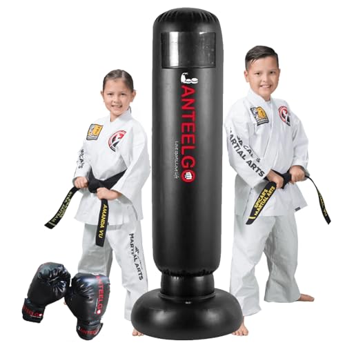 Boxsack Kinder mit Boxhandschuhen ab 3-12 Jahre: JanTeelGO 150cm Aufblasbare Standboxsäcke - Kinder Boxsack Stehend zum Üben von Karate und Taekwondo Boxsack Kinder mit Boxhandschuhen ab 3-12 Jahre: JanTeelGO 150cm Aufblasbare Standboxsäcke - Kinder Boxsack Stehend zum Üben von Karate und Taekwondo von JANTEELGO