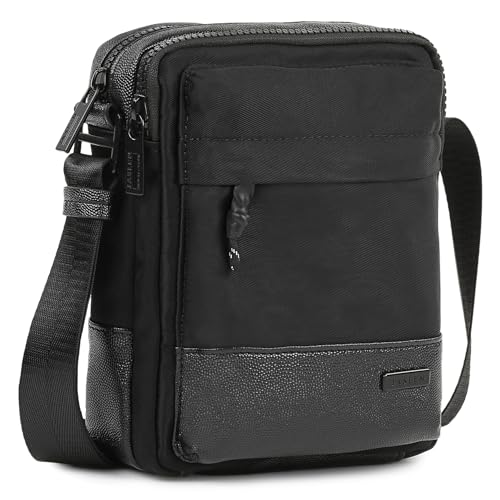 JASLEN - Umhängetasche Herren Klein mit verstellbarem riemen - Herren Umhängetasche Klein hergestellt aus hochwertigen Materialien - Dauerhaft Kleine Umhängetasche Herren - Herrentasche Zum U, Schwarz JASLEN - Umhängetasche Herren Klein mit verstellbarem riemen - Herren Umhängetasche Klein hergestellt aus hochwertigen Materialien - Dauerhaft Kleine Umhängetasche Herren - Herrentasche Zum U, Schwarz von JASLEN