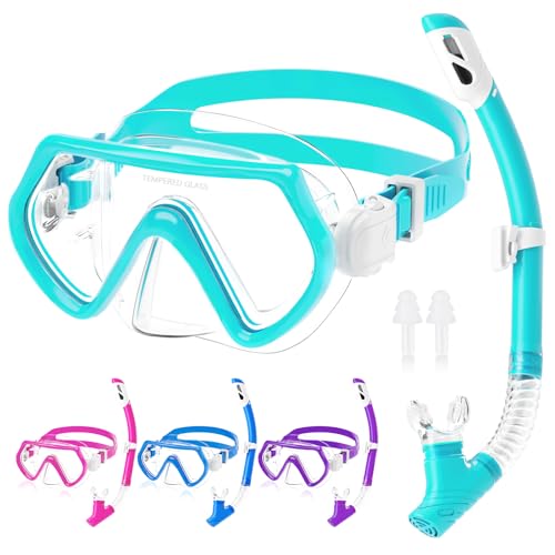 Taucherbrille Kinder,Schwimmbrille mit Nasenschutz für Jungen Mädchen,180° Panorama Schnorchelmaske Set mit Verstellbares Silikonband,Anti-Leck Tauchmaske Kinder für 4-12 Jahre Taucherbrille Kinder,Schwimmbrille mit Nasenschutz für Jungen Mädchen,180° Panorama Schnorchelmaske Set mit Verstellbares Silikonband,Anti-Leck Tauchmaske Kinder für 4-12 Jahre von JATEKA
