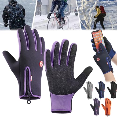 JAYASU Frostfit - Thermo Handschuhe, Thermo Handschuhe Herren Frostfit FüR Outdoor, Frostfit - Thermo Handschuhe Perfekt FüR Jedes Abenteuer, Frostfit Handschuhe, Winddicht Wasserdicht (Lila,XL) von JAYASU