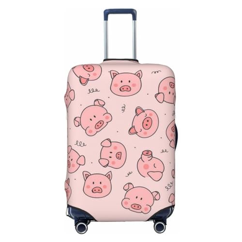 JCAKES Bunte Rollschuh-Gepäckabdeckung, personalisierte Gepäckabdeckungen, Trolley-Koffer-Schutz, modisch bedruckt, waschbar, elastisch, 45,72–81,28 cm., Rosa süßes Schwein, L von JCAKES