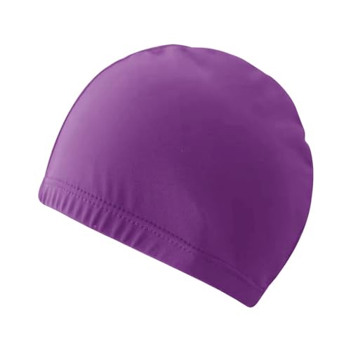 1 Stück Badekappe, elastischer Nylon-Ohrschutz, langes Haar, Poolkappe, schlanke Badekappe, Schwimmzubehör(Purple) von JCUIyon