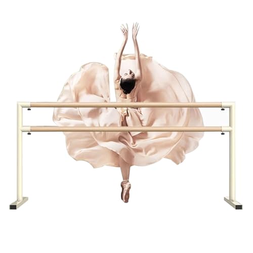 JCWGLY Ballettstange Doppelte Ballettstange Mit Massivem Holzstahlkern Für Erwachsene, Tragbare Freistehende Tanzstange, Stretch-Fitness-Trainingsgerät Für Das Heimstudio(1.5 m/4.92 ft) von JCWGLY