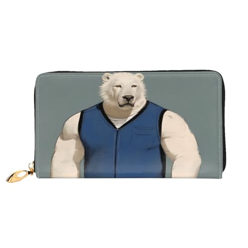 Bear In Vest Muster Damen Geldbörse Lange Clutch Geldbörse Kreditkartenetui Geldbörse Reise Münzbörse Schwarz Einheitsgröße, Schwarz , Einheitsgröße von JDFHGNU