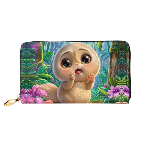 JDFHGNU Big Eyed Bear Pattern Damen Geldbörse Lange Clutch Geldbörse Kreditkartenetui Geldbörse Reise Münzbörse Schwarz Einheitsgröße, Schwarz , Einheitsgröße von JDFHGNU