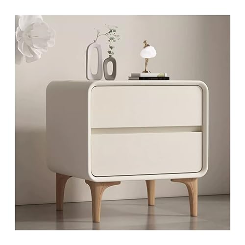 JDHSKCF Bedside Tables Einfacher Nachttisch aus Massivholz, Reine Farbe, cremefarbener Stil, Organizer für Schlafzimmer, Heimaufbewahrung, Nachttisch mit großer Kapazität, Doppel Selfless Dedication von JDHSKCF