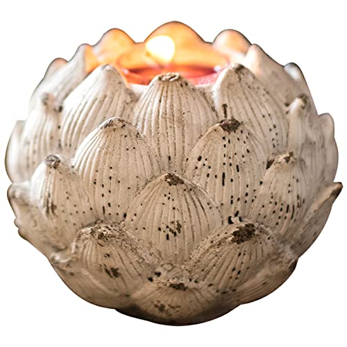 JDHSKCF Kerzenständer Kerzenhalter Kerzenhalter Lotus Kerzenhalter Retro-Kunst Desktop-Dekoration Ornamente Geschenke Innenhof Garten Butterlampe Buddha-Lampe, brauner Lotus-Kerzenständer S Selfless von JDHSKCF