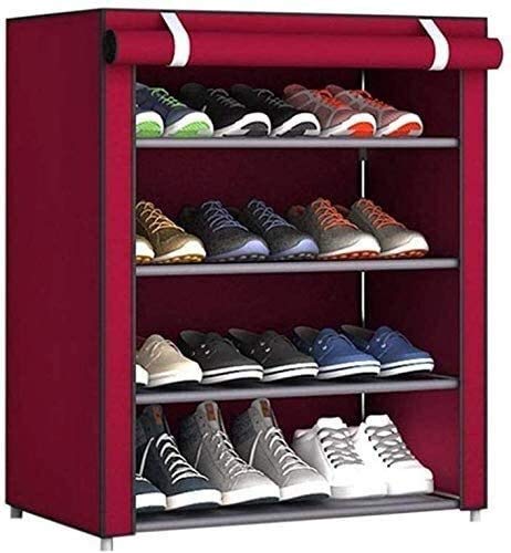 JDHSKCF Schuhschrank für Zuhause, Schuhregal, 4-stöckiges Schuhregal mit Deckel, Organizer für 12 Paar Schuhe, Schuhkarton, Lichtstern Selfless Dedication von JDHSKCF