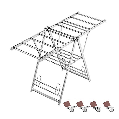 JDHSKCF Wäscheständer Wäscheständer, Faltbarer Wäscheständer für Kleidung, großer klappbarer Wäscheständer, praktisch und langlebig, Starke Tragfähigkeit, für den Innen- und Außenbereich erforderlich von JDHSKCF