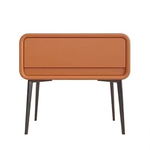 Nachttisch, minimalistischer, moderner Nachttisch aus Holz mit hohen Beinen, minimalistischer kleiner Nachttisch mit einer Schublade, Nachttisch, Aufbewahrungsschrank, Tisch (Farbe: Orange, Größe: von JDHSKCF