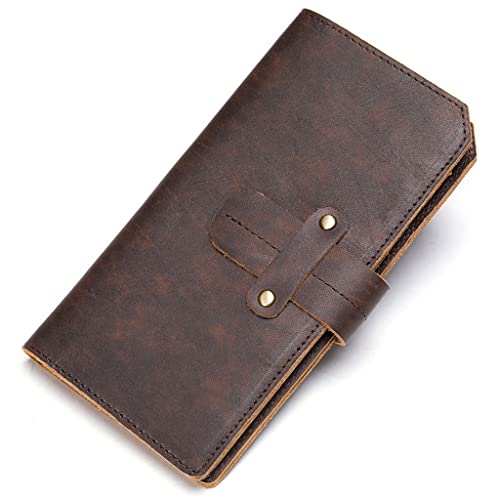 JDSHFEN Leder Geldbörse Herren Lange Geldbörse Multifunktionale Lange Geldbörse Clutch Herren Retro Geldbörse,C-Einheitsgröße von JDSHFEN