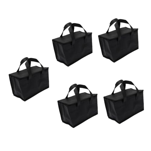 JECOMPRIS 5st Isoliertaschen Tragbare Kuchenaufbewahrungstasche Outdoor-isoliersack Wärmer Isolierte Mittagstasche Kalte Lebensmittelbeutel Korb Büchertasche Aluminium Thermisch Black Vlies von JECOMPRIS