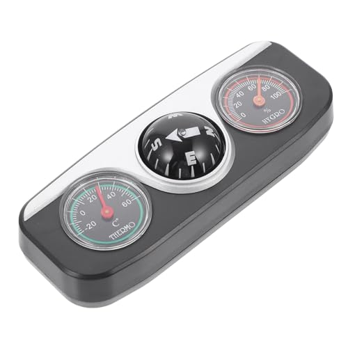 JECOMPRIS Ablesbares Auto-Thermometer-Hygrometer-Kompass. 3-In-1-Navigationskompass Für Die Armaturenbrettmontage Mit Selbstklebendem LKW-Kompass von JECOMPRIS