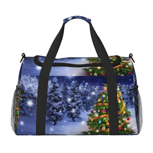 Christmas Tree1 Übernachtungstasche, Wochenendtasche, Trainings-Handtasche, Yogatasche, Seesack, persönliche Gegenstände, Tasche für Audlts, Schwarz , Einheitsgröße von JEJEA