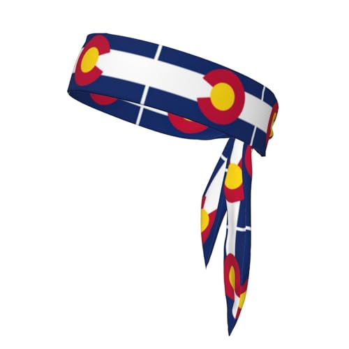 Colorado Stirnband mit Staatsflagge, rutschfestes Haarband, feuchtigkeitsableitend, schnell trocknendes Haarband von JEJEA