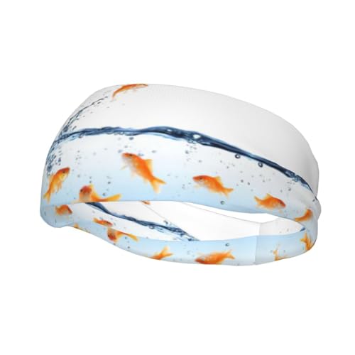 Fisch-in-Wasser-Druck-Stirnband für Männer und Frauen, Workout-Schweißbänder, Sport, feuchtigkeitsableitende Stirnbänder Fisch-in-Wasser-Druck-Stirnband für Männer und Frauen, Workout-Schweißbänder, Sport, feuchtigkeitsableitende Stirnbänder von JEJEA