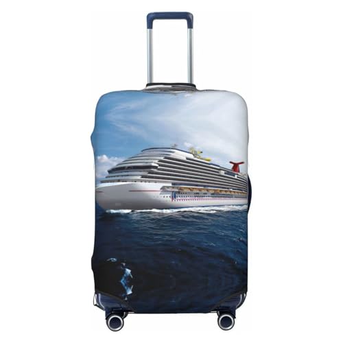 JEJEA Kofferhülle mit Kreuzfahrtschiff-Druck, Reisegepäckabdeckung, waschbar, kratzfest, Schwarz , M JEJEA Kofferhülle mit Kreuzfahrtschiff-Druck, Reisegepäckabdeckung, waschbar, kratzfest, Schwarz , M von JEJEA