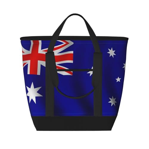 JEJEA Lunchtasche mit australischer Flagge, großes Fassungsvermögen, isolierte Tragetasche, wiederverwendbare Lunchtasche für Picknick von JEJEA