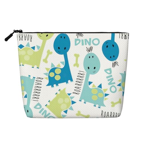 Make-up-Tasche mit niedlichem Dinosaurier-Druck, Reise-Kulturbeutel, tragbare Make-up-Tasche für Damen, Schwarz , Einheitsgröße Make-up-Tasche mit niedlichem Dinosaurier-Druck, Reise-Kulturbeutel, tragbare Make-up-Tasche für Damen, Schwarz , Einheitsgröße von JEJEA