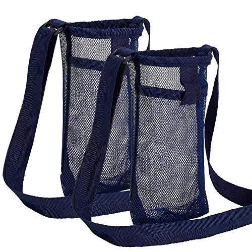 2 Stück Flaschenhalter Umhängen Mesh Trinkflaschen Halterung zum Umhängen Tragbar Crossbody Umhängen Wasserflaschenhalter mit Verstellbar Breitem Schultergurt für Outdoors Wandern Radfahren Camping von JEKAVA