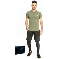 JELEX Sportinator Herren Fitness-Set 3-tlg. armygrün-schwarz JELEX Sportinator Herren Fitness-Set 3-tlg. armygrün-schwarz von JELEX