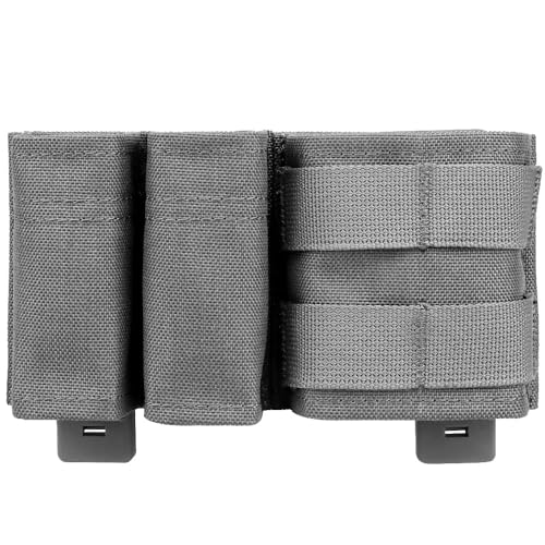 JENIZO MOLLE Magazinbeutel Triple Magazintasche Tasche Holster Aufbewahrung Nylon 5,56mm 9mm Magazinhalter taktisch Zubehör for Gürtel Jagd Paintball Gewehr Pistole von JENIZO